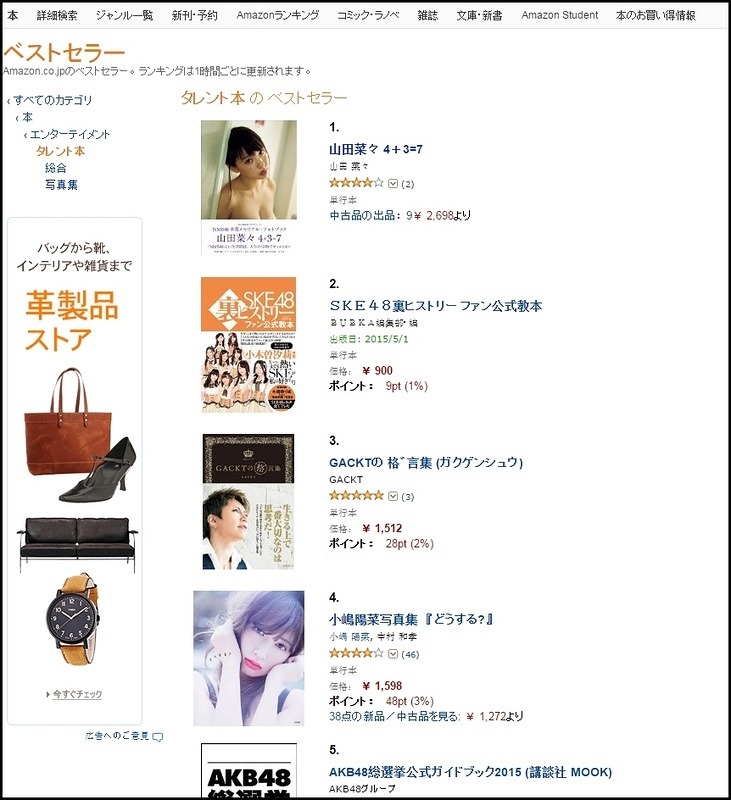 ベストセラー1位 (2015/04/27)